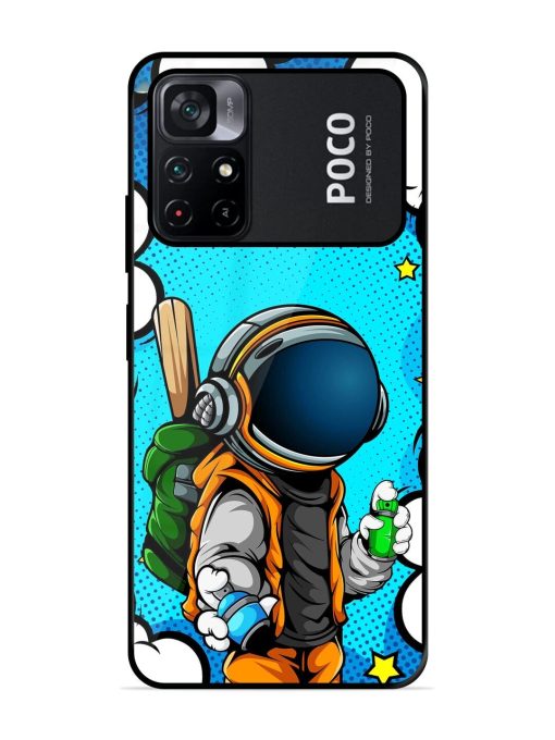 Space Graffiti Artist Glossy Soft Edge Case for Poco M4 Pro (5G) Chachhi