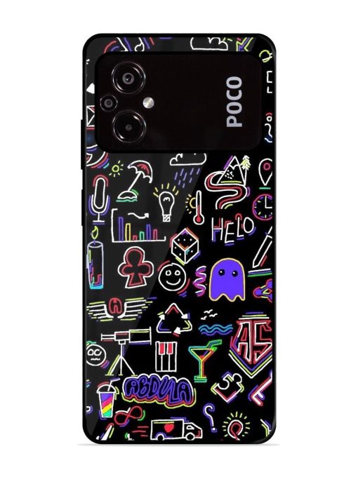 Neon Doodle Glossy Soft Edge Case for Poco M5 Chachhi