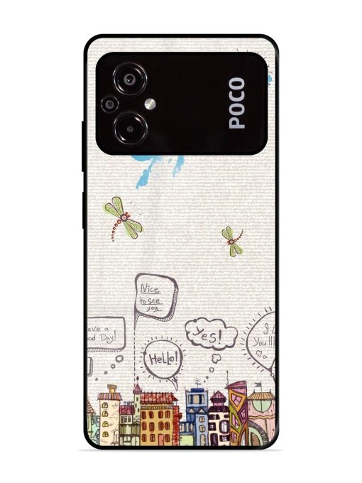 Doodle City Glossy Soft Edge Case for Poco M5 Chachhi