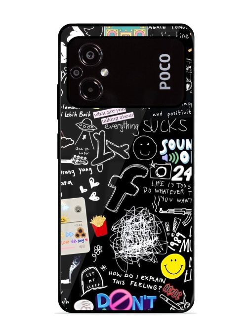 Doodle Diary Glossy Soft Edge Case for Poco M5 Chachhi