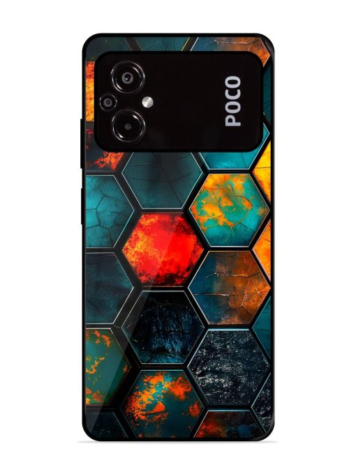 Hexagon Hive Glossy Soft Edge Case for Poco M5 Chachhi