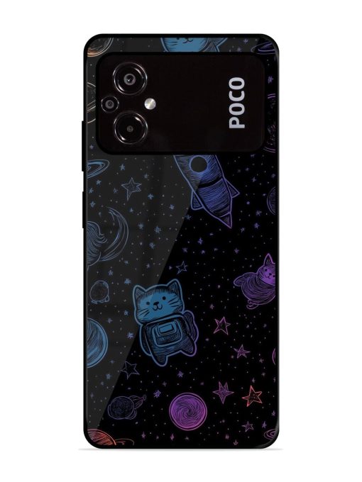 Cosmic Cat Chaos Glossy Soft Edge Case for Poco M5 Chachhi