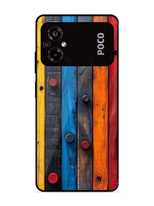 Rainbow Plank Glossy Soft Edge Case for Poco M5 Chachhi