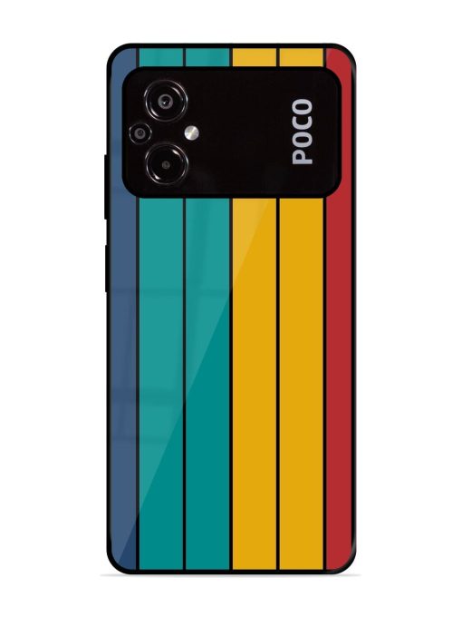 Retro Stripes Glossy Soft Edge Case for Poco M5 Chachhi