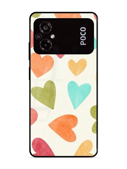 Watercolor Hearts Glossy Soft Edge Case for Poco M5 Chachhi