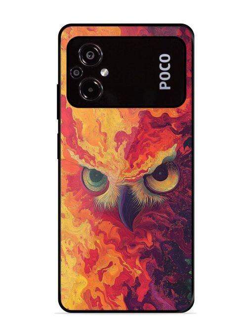 Fiery Owl Glossy Soft Edge Case for Poco M5 Chachhi