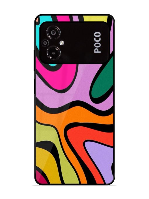 Groovy Swirls Glossy Soft Edge Case for Poco M5 Chachhi