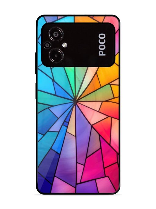 Stained Glass Kaleidoscope Of Colors Glossy Soft Edge Case for Poco M5 Chachhi