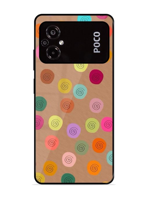 Swirly Dots On Kraft Glossy Soft Edge Case for Poco M5 Chachhi