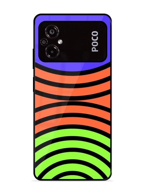 Psychedelic Stripe Symphony Glossy Soft Edge Case for Poco M5 Chachhi