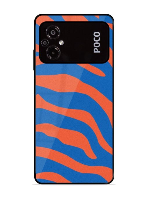 Zebra Stripes In Blue And Orange Glossy Soft Edge Case for Poco M5 Chachhi