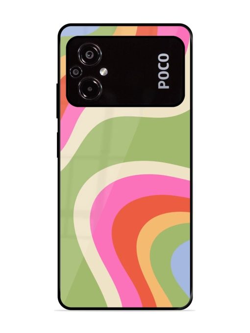 Wavy Rainbow Wonderland Glossy Soft Edge Case for Poco M5 Chachhi