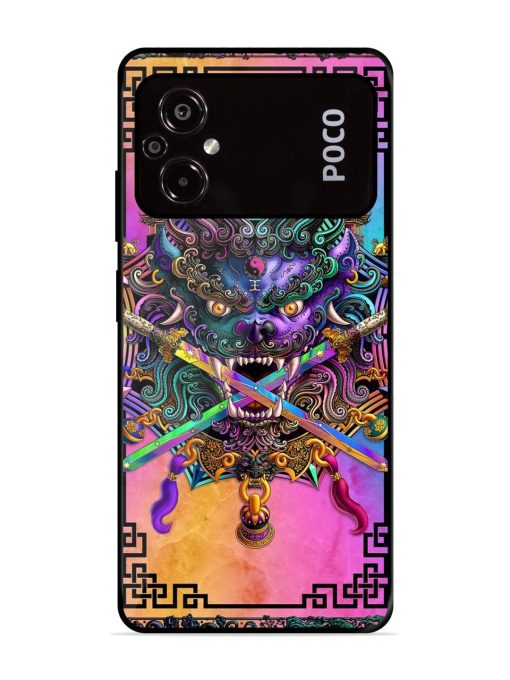 Psychedelic Fu Dog Tapestry Glossy Soft Edge Case for Poco M5 Chachhi