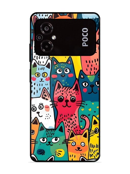 Feline Frenzy Glossy Soft Edge Case for Poco M5 Chachhi