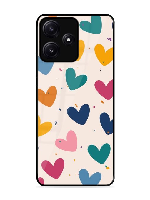 Rainbow Hearts Glossy Soft Edge Case for Poco M6 (5G)