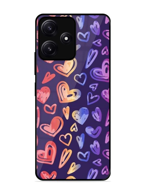 Rainbow Hearts Glossy Soft Edge Case for Poco M6 (5G) Chachhi