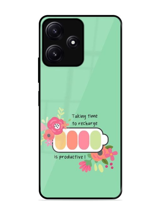 Recharge And Bloom Glossy Soft Edge Case for Poco M6 (5G) Chachhi