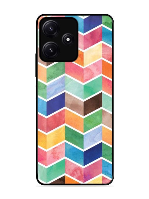 Watercolor Chevron Whimsy Glossy Soft Edge Case for Poco M6 (5G)