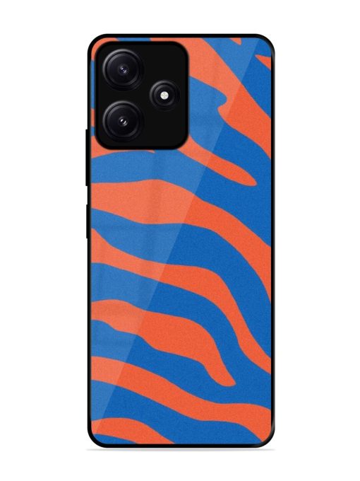 Zebra Stripes In Blue And Orange Glossy Soft Edge Case for Poco M6 (5G) Chachhi