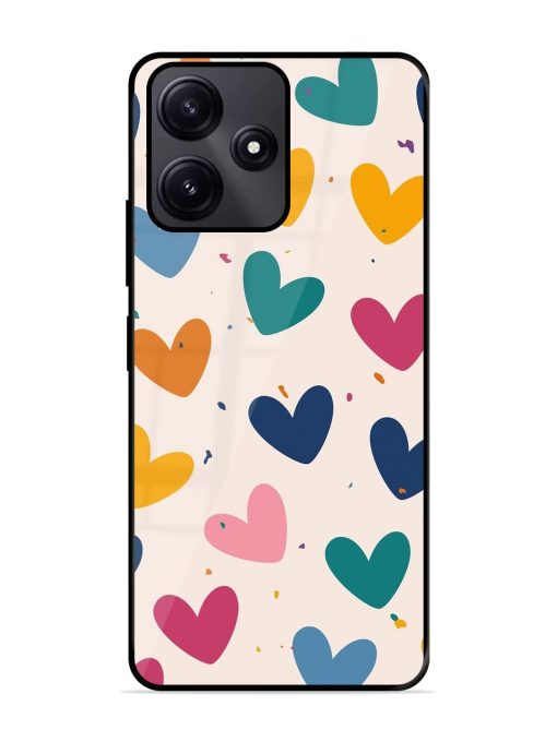 Rainbow Hearts Glossy Soft Edge Case for Poco M6 Pro (5G) Chachhi