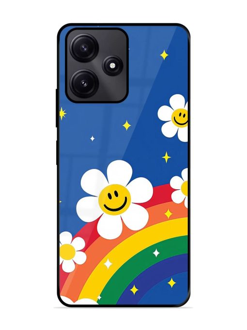 Happy Daisies And Rainbow Sky Glossy Soft Edge Case for Poco M6 Pro (5G) Chachhi