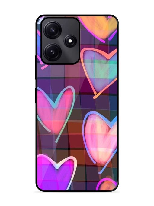 Neon Hearts Glossy Soft Edge Case for Poco M6 Pro (5G)