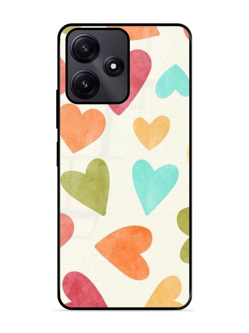 Watercolor Hearts Glossy Soft Edge Case for Poco M6 Pro (5G) Chachhi