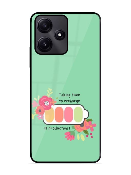 Recharge And Bloom Glossy Soft Edge Case for Poco M6 Pro (5G) Chachhi