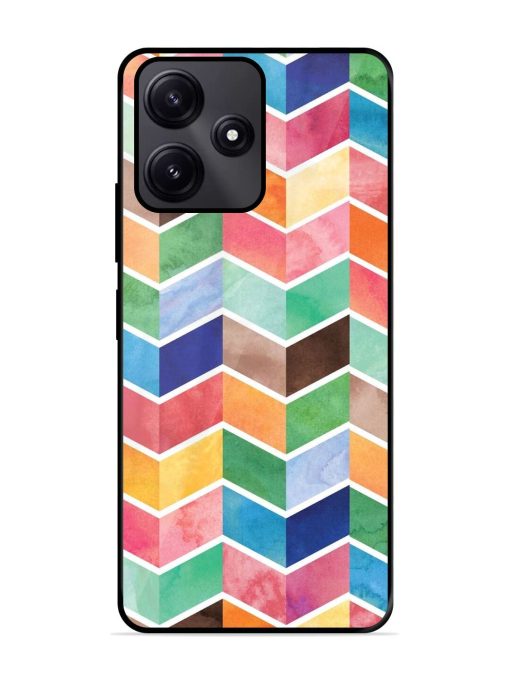 Watercolor Chevron Whimsy Glossy Soft Edge Case for Poco M6 Pro (5G) Chachhi