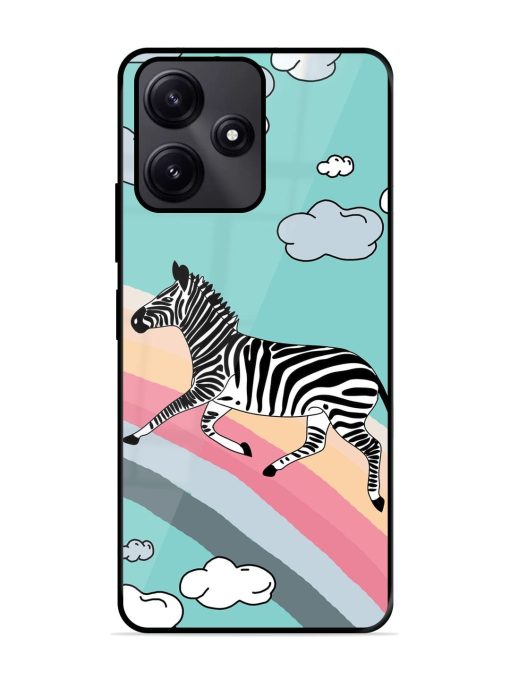 Zebra On A Rainbow Glossy Soft Edge Case for Poco M6 Pro (5G) Chachhi