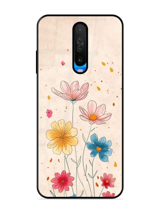 Delicate Bloom Glossy Soft Edge Case for Poco X2