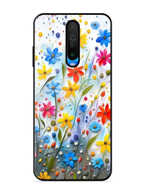 Vibrant Floral Glossy Soft Edge Case for Poco X2