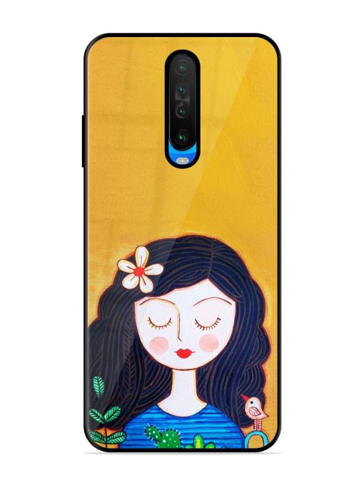 Girl Illustration Glossy Soft Edge Case for Poco X2