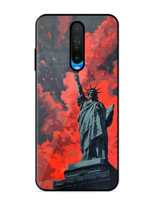 Lady Liberty'S Firework Finale Glossy Soft Edge Case for Poco X2