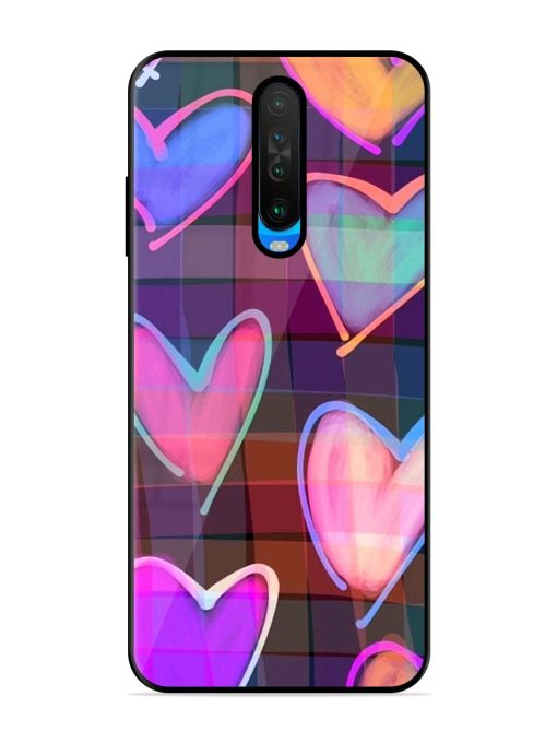 Neon Hearts Glossy Soft Edge Case for Poco X2