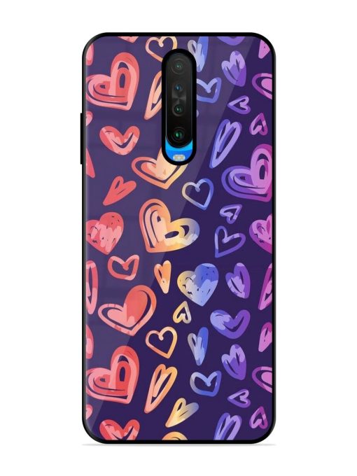 Rainbow Hearts Glossy Soft Edge Case for Poco X2