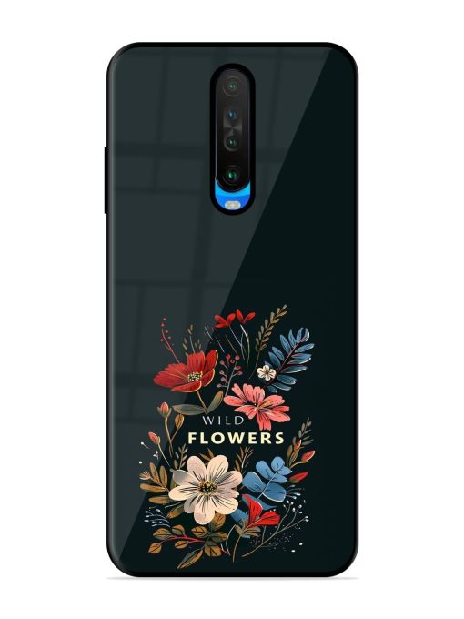 Dark Floral Glossy Soft Edge Case for Poco X2