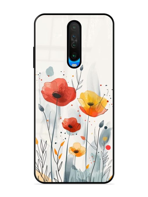 Poppy Fields Glossy Soft Edge Case for Poco X2