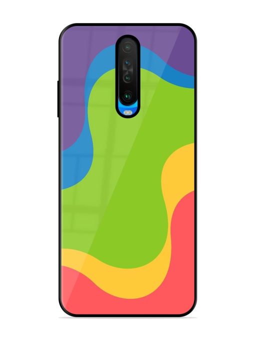 Wavy Rainbow Wonderland Glossy Soft Edge Case for Poco X2