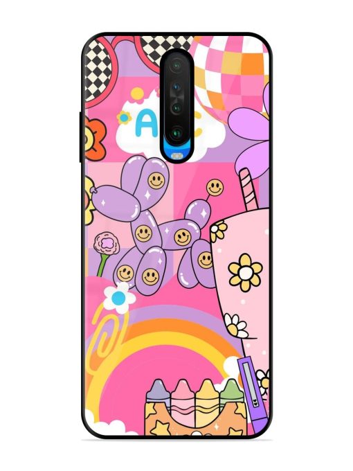 Whimsical Y2K Chaos Glossy Soft Edge Case for Poco X2