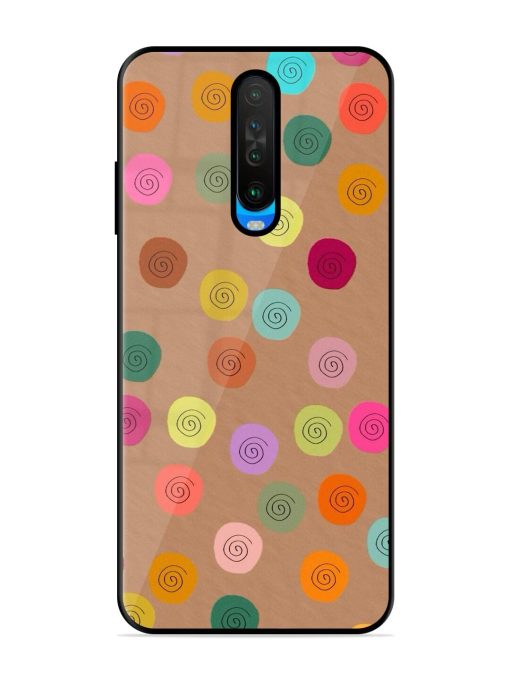 Swirly Dots On Kraft Glossy Soft Edge Case for Poco X2