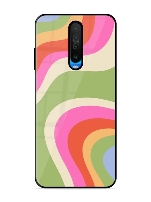 Wavy Rainbow Wonderland Glossy Soft Edge Case for Poco X2