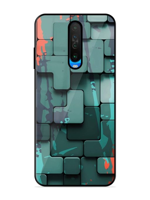 Abstract Geometric Mosaic Glossy Soft Edge Case for Poco X2