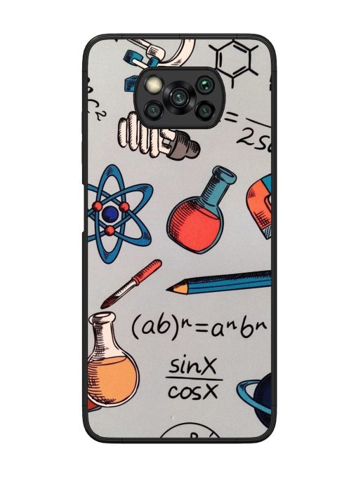 Science Doodle Glossy Soft Edge Case for Poco X3 Chachhi