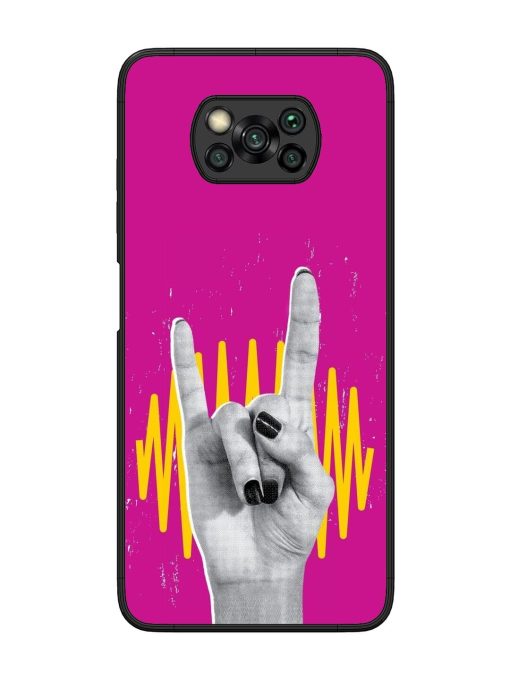 Rock Hand Glossy Soft Edge Case for Poco X3 Chachhi