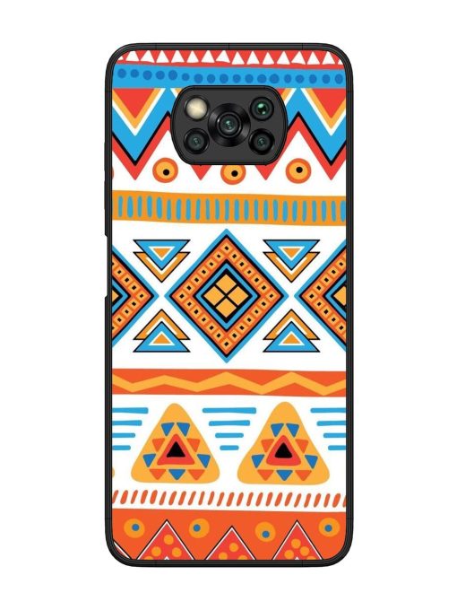 Vibrant Tribal Pattern Glossy Soft Edge Case for Poco X3 Chachhi