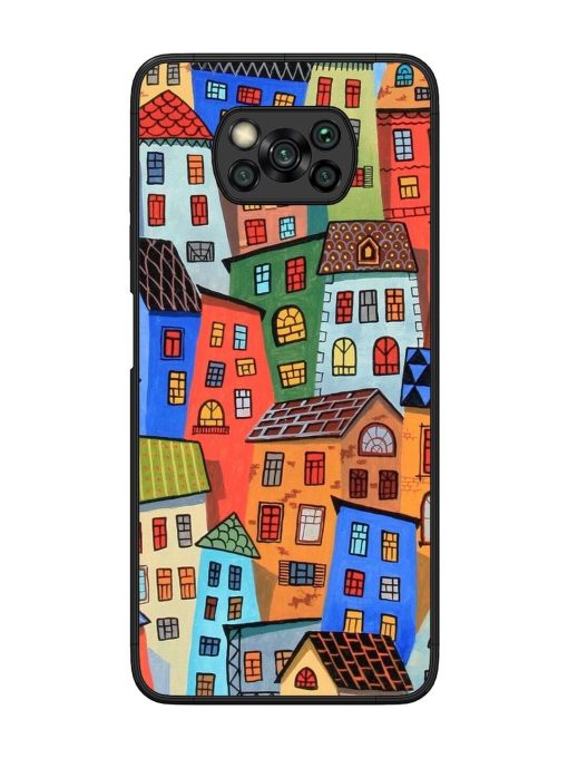 Rainbow House Glossy Soft Edge Case for Poco X3 Chachhi