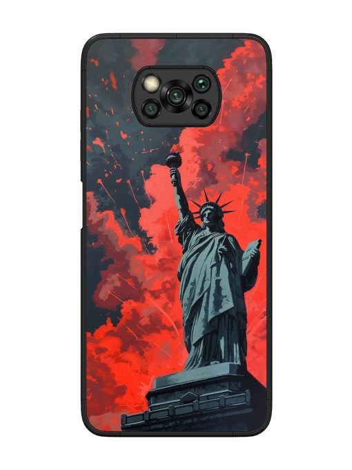 Lady Liberty'S Firework Finale Glossy Soft Edge Case for Poco X3 Chachhi