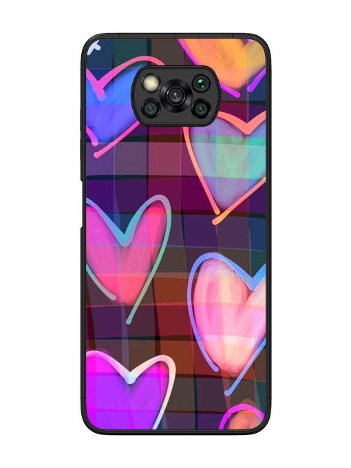 Neon Hearts Glossy Soft Edge Case for Poco X3 Chachhi