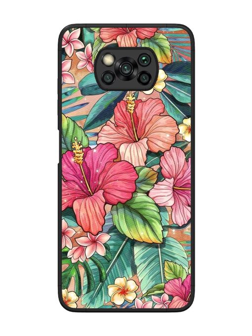 Tropical Tapestry Glossy Soft Edge Case for Poco X3 Chachhi